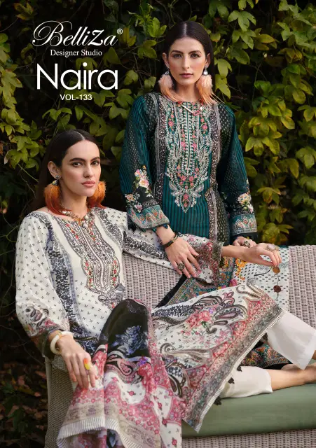 Naira Vol 133 By Belliza Cotton Printed Wholesale Dress Material In India
